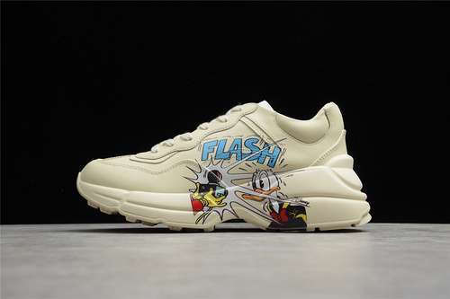 【700】[528892-DRW00-9522]-[GU*CCI RHYTON VINTAGE TRAINER SNEAKERS BEIGE/BLUE/BEIGE]-[UNISEX:35-44]