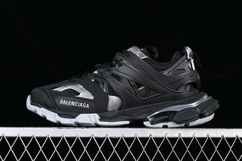 【500】[W2FSC1081]-[BA*LEN*CIAGA TRACK SNEAKER TESS S.GOMMA RES BI ALV/TIS EFF NUBUK/TIS E GREY/BLACK]
