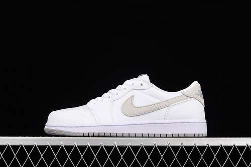 【300】[CZ0858-100]-[AIR JORDAN 1 RETRO LOW OG GS 2021 WHITE/NEUTRAL GREY/PARTICLE GREY]