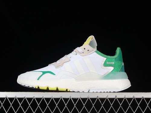【280】[CG6199]-[NITE JOGGER BOOST SHOES CLOUD WHITE/GREEN/YELLOW]-[WOMAN:36-39]-[MAN:40-45]