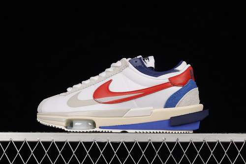 【340】[DQ0581-100]-[SACAI X AIR ZOOM CORTEZ SP 4.0 WHITE/RED/BLUE]-[WOMAN:36-39]-[MAN:40-46]