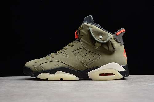 [176-173-184]-[CN1084-200]-[CJ TRAVIS SCOTT X AIR JORDAN 6 MEDIUM OLIVE/BLACK/RED]-[MAN:40.5-47.5]