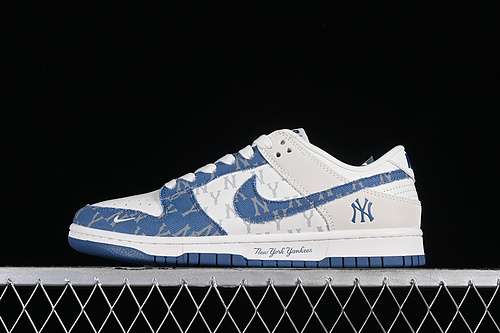 【360】[DQ1098-348]-[SB DUNK LOW MLB WHITE/GREY/BLUE]-[WOMAN:36-39]-[MAN:40-45]