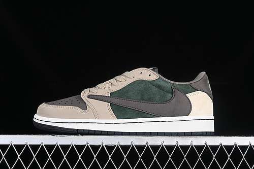 【380】[DM7866-817]-[TRAVIS SCOTT AIR JORDAN 1 LOW OG GREY/BROWN/GREEN]-[WOMAN:36-39]-[MAN:40-47.5]