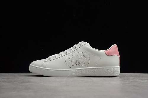 【520】[GU*CCI ACE EMBROIDERED LOW-TOP SNEAKER WHITE/LIGHT PINK]-[WOMAN:35-40]