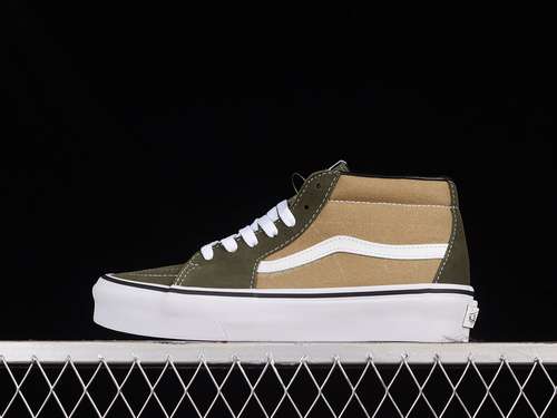 【240】[VN0A7TNH2D5]-[JJJJOUND X SK8-MID VAULT LX GREEN/LIGHT BROWN/WHITE]-[WOMAN:35-39]-[MAN:40-44]