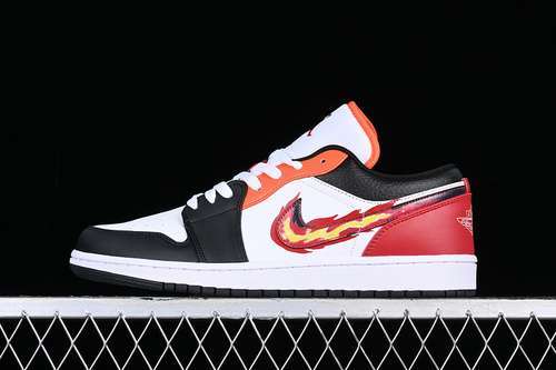 【300】[FJ7222-101]-[AIR JORDAN 1 LOW FLAMING SWOOSH WHITE/RED/BLACK/ORANGE]-[UNISEX:36-46]