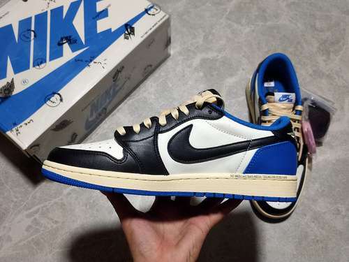 【500】[DM7866-140]-[FRAGMENT DESIGN X TRAVIS SCOTT X AIR JORDAN 1 RETRO LOW WHITE/BLACK/BLUE]