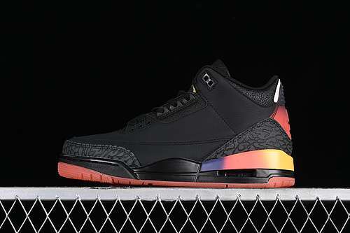 【430】[FN0344-001]-[J BALVIN AIR JORDAN 3 RETRO RIO BLACK/SOLAR FLARE-TOTAL CRIMSON ABYSS]-[36-47.5]