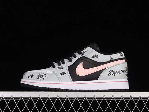 【300】[553558-062]-[AIR JORDAN 1 LOW BLACK/GREY-PINK]-[WOMAN:36-39]-[MAN:40-46]