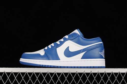 【300】[DC0774-114]-[AIR JORDAN 1 LOW WHITE/WHITE/DARK MARINA BLUE]-[WOMAN:36-39]-[MAN:40-46]