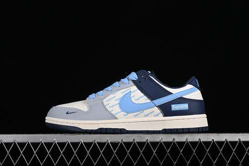 【360】[CF3688-009]-[SB DUNK LOW SUPREME WHITE/GREY/BLUE]-[WOMAN:36-39]-[MAN:40-45]