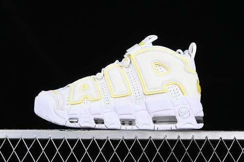 【350】[DM3035-100]-[AIR MORE UPTEMPO 96 QS WHITE/YELLOW]-[WOMAN:36-39]-[MAN:40-46]