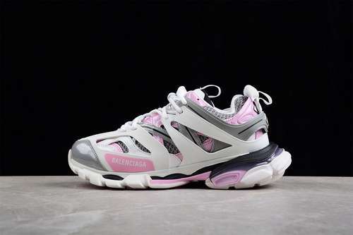 【580】[W2FS99041]-[BA*LEN*CIAGA TRACK SNEAKER LIGHT GREY/PINK/WHITE]-[WOMAN:35-39]-[MAN:40-46]