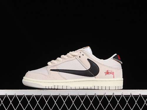 【380】[DD9776-068]-[STUSSY SB DUNK LOW CERTIFIED FRESH GREY/BLACK/BROWN/PINK]-[UNISEX:36-46]