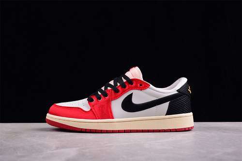 【300】[FN0432-100]-[TROPHY ROOM AIR JORDAN 1 LOW BLACK/VARSITY RED/MUSLIN/BALTIC BLUE/YELLOW STRIKE]
