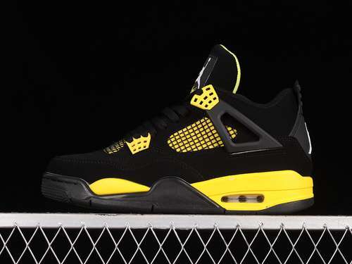 【340】[DH6927-017]-[AIR JORDAN 4 RETRO THUNDER 2023 BLACK/TOUR YELLOW]-[WOMAN:36-39]-[MAN:40-48]