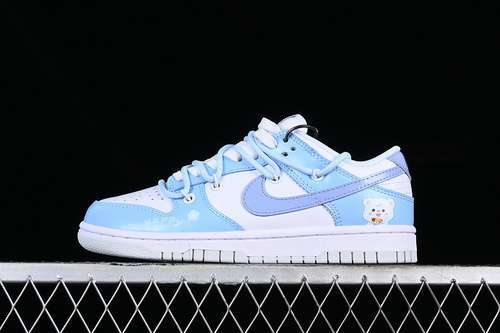 【280】[DH9765-102]-[DUNK LOW LOW TOP CASUAL SNEAKERS WHITE/BLUE]-[WOMAN:36-39]