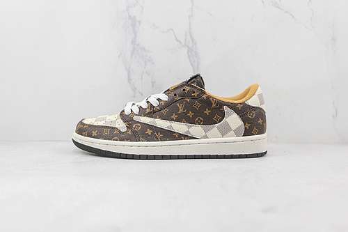 【320】[DM7866-216]-[TRAVIS SCOTT X FRAGMENT X AIR JORDAN 1 LOW WHITE/CREAM ROYAL BLUE]-[UNISEX:36-46]