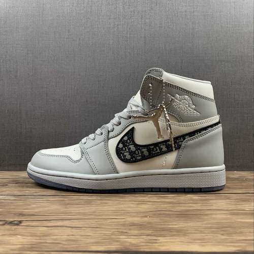 【340】[CN8607-002]-[DI*OR X AIR JORDAN 1 HIGH WOLF GREY/SAIL/PHOTON DUST/WHITE]-[UNSIEX:36-46]