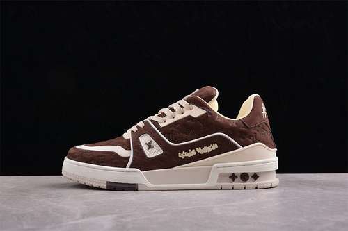 【630】[2024TRAINER L*V LOUIS VUITTON TRAINER WHITE/BROWN]-[MAN:38-45]