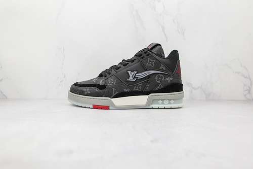 【800】[L*V TRAINER SNEAKERS BLACK/BLACK/GREY]-[MAN:39-45]