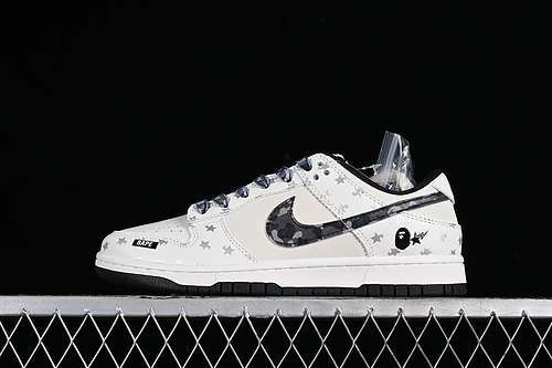 【360】[DQ1098-350]-[SB DUNK LOW BAPE WHITE/GREY/BLACK]-[WOMAN:36-39]-[MAN:40-45]