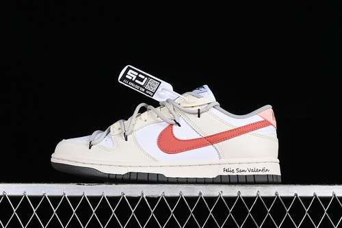 【270】[DD1503-117]-[DUNK LOW SB LOW TOP CASUAL SNEAKERS WHITE/BEIGE/RED]-[WOMAN:36-39]-[MAN:40-46]