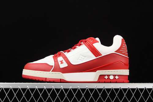 【700】[L*V 2021SS TRAINER SHOES WHITE/WHITE/RED]-[MAN:38-45]
