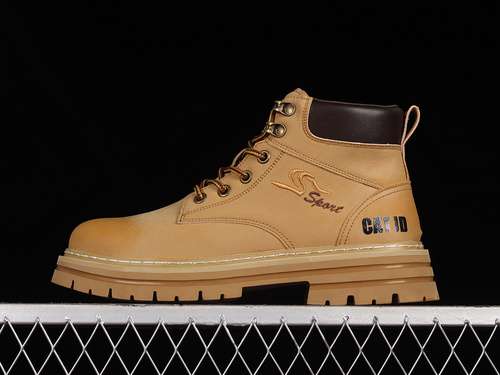 【340】[P73536B3D]-[CAT MID CASUAL MARTENS BOOTS LIGHT BROWN/BROWN/BLACK]-[MAN:39-44]