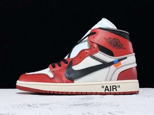 【500】[AA3834-101]-[OWF AIR JORDAN 1 HIGH X OFF WHITE CHICAGO WHITE/BLACK-VARSITY RED]-[UNISEX:36-46]