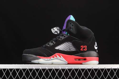 【380】[CZ1786-001]-[AIR JORDAN 5 RETRO TOP 3 BLACK/FIRE RED/GRAPE ICE/NEW EMERALD]-[UNISEX:36-46]