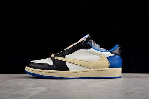 【600】[DM7866-140]-[FRAGMENT DESIGN X TRAVIS SCOTT X AIR JORDAN 1 RETRO LOW WHITE/BLUE/BLACK]