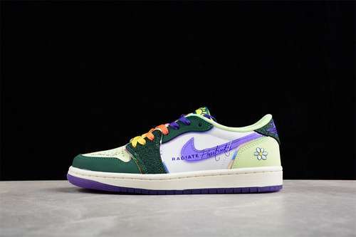 【360】[FD9665-351]-[AIR JORDAN 1 RETRO LOW OG GORGE GREEN/COURT PURPLE/WHITE/BARELY VOLT/SAIL]