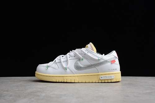 【340】[DM1602-127]-[OW X SB DUNK LOW LOT 01 OF 50 WHITE/METALLIC SILVER/BUTTER]-[WOMAN:36-39]-[40-47]