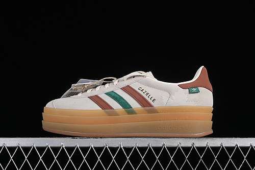 【280】[IG3685]-[ORIGINALS GAZELLE BOLD CREAM WHITE/WILD SEPIA/COLLEGIATE GREEN]-[WOMAN:35-42]