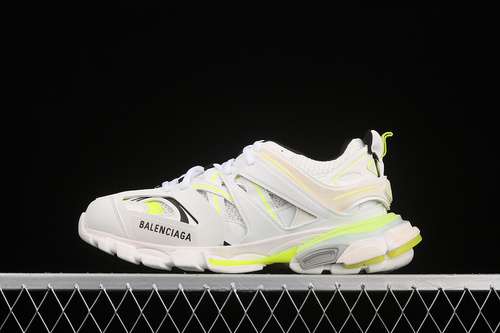 【530】[W1GC39070]-[BA*LEN*CIAGA TESS S.GOMMA SNEAKERS WHITE/WHITE/GREEN]-[WOMAN:35-39]-[MAN:40-46]