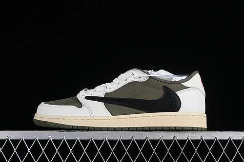 【340】[DM7866-200]-[TRAVIS SCOTT X AIR JORDAN 1 LOW OG MEDIUM OLIVE/BLACK/SAIL/MUSLIN]-[36-47.5]