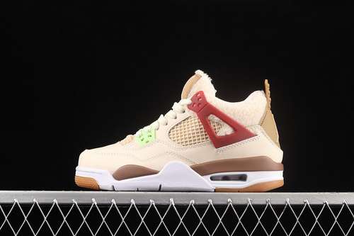 【340】[DH0572-264]-[AIR JORDAN 4 RETRO GS WILD THINGS SAIL/UNIVERSITY RED/HEMP/BARELY VOLT]