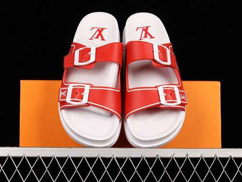 【380】[L*V TREND CLASSIC SLIPPERS RED/WHITE/RED]-[WOMAN:35-39]-[MAN:40-45]