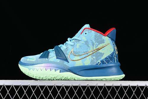 【320】[DC0588-400]-[KYRIE 7 PREHEAT SPECIAL FX BLEACHED AQUA/METALLIC GOLD/GREEN ABYSS]