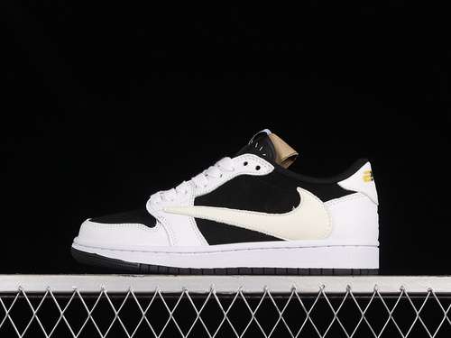 【280】[DM7866-101]-[TRAVIS SCOTT X AIR JORDAN 1 LOW OG WHITE/BLACK/GOLD]-[WOMAN:36-39]-[MAN:40-47.5]
