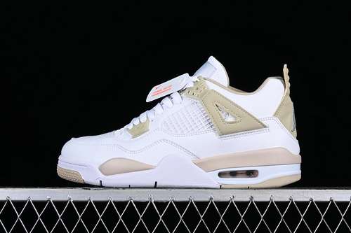 【340】[487724-118]-[AIR JORDAN 4 RETRO GS LINEN WHITE/BOARDER BLUE LIGHT SAND]-[UNISEX:36-47.5]