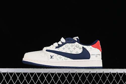 【360】[LJ5188-002]-[TRAVIS SCOTT X FRAGMENT DESIGN AIR JORDAN 1 LOW OG SP WHITE/BLUE/RED]-[36-45]
