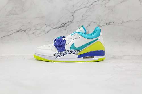 【300】[CD7069-103]-[JUST DON X JORDAN LEGACY 312 LOW WHITE/ULTRAMARINE-NEON YELLOW-AQUAMARINE]