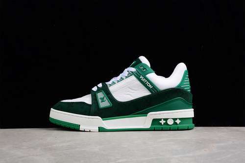【750】[L*V TRAINER LOW SNEAKERS WHITE/BLACK/GREEN]-[WOMAN:35-39]-[MAN:40-45]