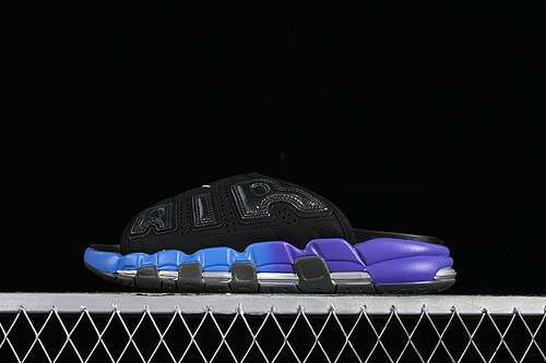 【210】[FN8893-034]-[AIR MORE UPTEMPO SLIDE BLACK/PACIFIC BLUE/PSYCHO PURPLE/SHOCK GREEN]-[36-46]