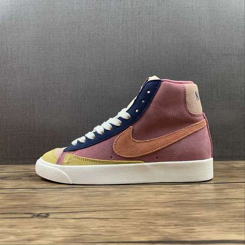 【260】[DC9179-664]-[BLAZER MID 77 DESERT BERRY RED/DEEP NAVY BLUE/WASHED LEMON YELLOW/ATOMIC POWDER]