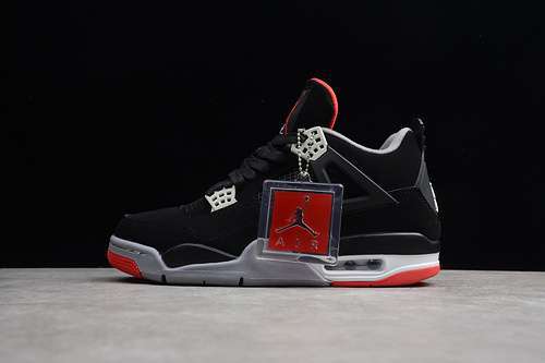 [84-82-93]-[308497-089]-[AIR JORDAN 4 RETRO BRED BLACK/CEMENT GREY-FIRE RED]-[MAN:40-46]