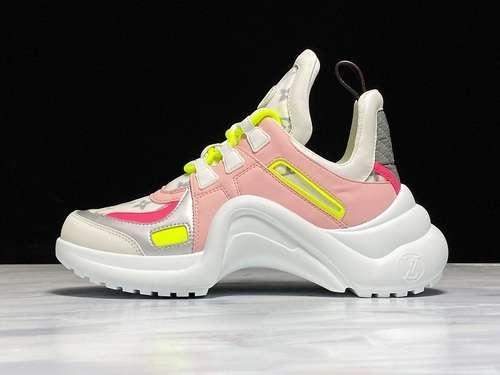 【480】[L*V SCI-FI SNEAKERS WHITE/PINK/YELLOW]-[WOMAN:35-40]